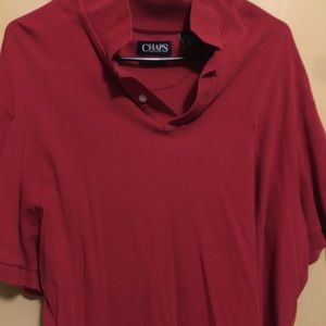 Burgundy short sleeve collard shirt